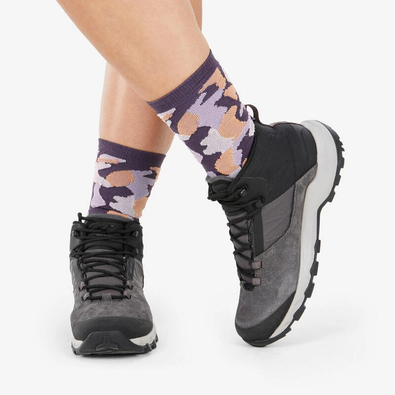 Quechua Chaussettes Randonnée - Hike 500 High Trendy Purple & Kamo X2 Paires 4 Quechua Chaussettes Randonnée - Hike 500 High Trendy Purple & Kamo X2 Paires – Image 2