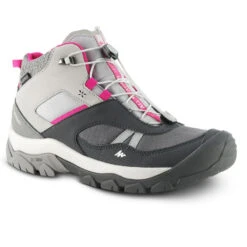 Quechua Chaussures Imperméables De Randonnée Enfant Lacet CROSSROCK MID Grises 35-38