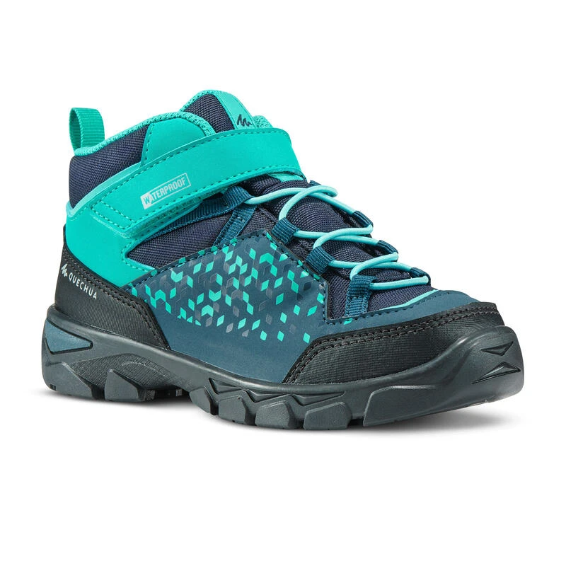 Quechua Chaussures Imperméables De Randonnée - MH120 MID Turquoises - Enfant 28 AU 34 3 Quechua Chaussures Imperméables De Randonnée - MH120 MID Turquoises - Enfant 28 AU 34