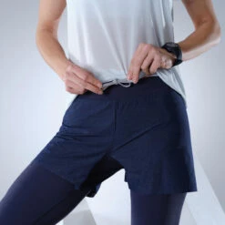 Quechua Legging Short Ultra Léger - Randonnée Rapide - FH900 Bleu - Femme -Quechua legging short ultra leger randonnee rapide fh900 bleu femme 3