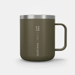 Quechua Mug MH500 Isotherme (double Paroi Inox) Camp Du Randonneur 0,38L Kaki -Quechua mug mh500 isotherme double paroi inox camp du randonneur 038l kaki 8