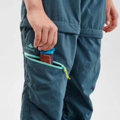 Quechua Pantalon De Randonnée Modulable - MH500 Turquoise - Enfant 7-15 Ans -Quechua pantalon de randonnee modulable mh500 turquoise enfant 7 15 ans 3