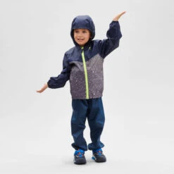 Quechua Sur-pantalon Imperméable De Randonnée - MH100 Bleu Marine - Enfant 2-6 ANS -Quechua sur pantalon impermeable de randonnee mh100 bleu marine enfant 2 6 ans 3