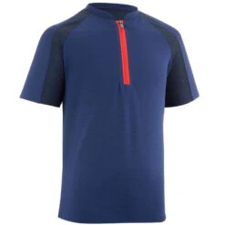 Quechua T SHIRT De Randonnée Enfant MH550 Bleu 7-15 Ans