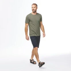 Quechua T-shirt NH500 Fresh Rec Khaki Men -Quechua t shirt nh500 fresh rec khaki men 1