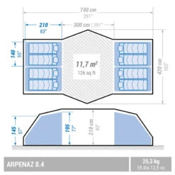Quechua Tente à Arceaux De Camping - Arpenaz 8.4 - 8 Personnes - 4 Chambres -Quechua tente a arceaux de camping arpenaz 84 8 personnes 4 chambres 1
