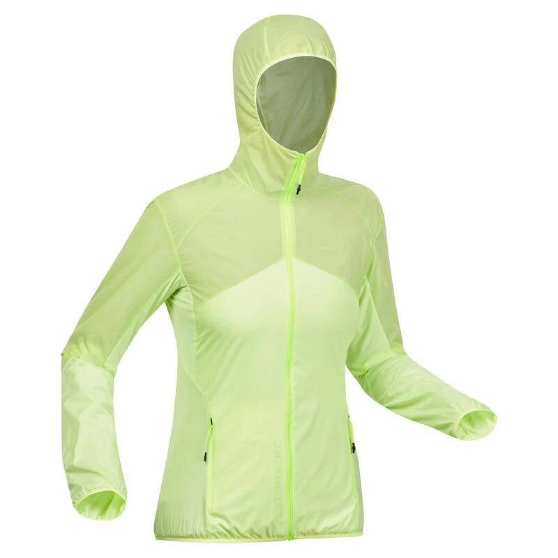 Quechua Veste Coupe Vent Ultra Légère De Randonnée Rapide Femme FH 500 Hélium Wind Jaune 3 Quechua Veste Coupe Vent Ultra Légère De Randonnée Rapide Femme FH 500 Hélium Wind Jaune