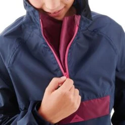 Quechua Veste Imperméable De Randonnée - MH100 Bleu Marine Et Rose - Enfant 7-15 Ans -Quechua veste impermeable de randonnee mh100 bleu marine et rose enfant 7 15 ans 3