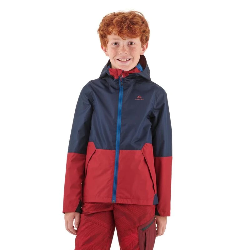 Quechua Veste Imperméable De Randonnée - MH500 Bleue Et Rouge - Enfant 7-15 Ans 4 Quechua Veste Imperméable De Randonnée - MH500 Bleue Et Rouge - Enfant 7-15 Ans – Image 2