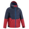 Quechua Veste Imperméable De Randonnée - MH500 Bleue Et Rouge - Enfant 7-15 Ans