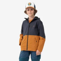 Quechua Veste Imperméable De Randonnée - MH500 Grise Et Ocre - Enfant 7-15 Ans -Quechua veste impermeable de randonnee mh500 grise et ocre enfant 7 15 ans 3