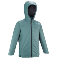 Quechua Veste Imperméable De Randonnée - MH500 Verte - Enfant 7-15 Ans