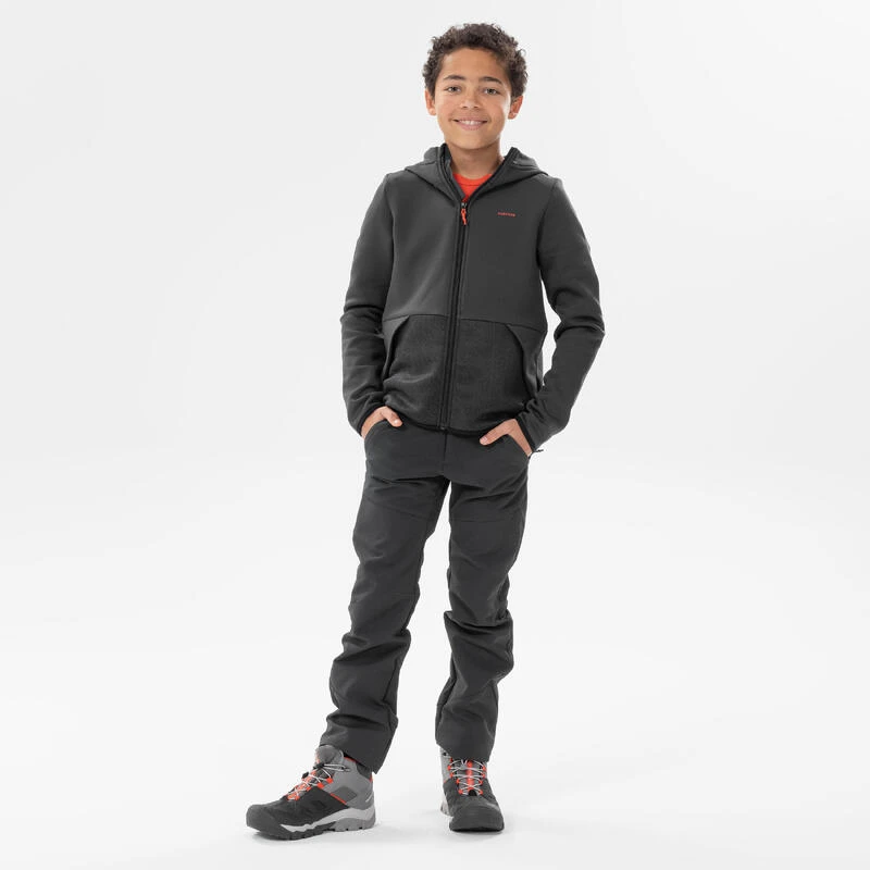 Quechua VESTE POLAIRE DE RANDONNEE - MH500 NOIRE GRISE - ENFANT 7-15 ANS 5 Quechua VESTE POLAIRE DE RANDONNEE - MH500 NOIRE GRISE - ENFANT 7-15 ANS – Image 3